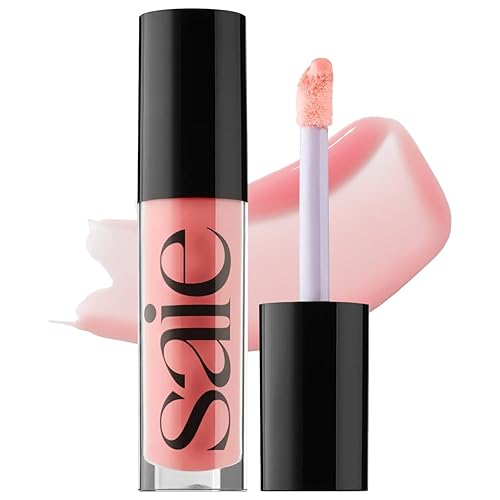 Vista 17 de Saie Glossybounce - Brillo labial hidratante y aceite labial con tinte híbrido con ácido hialurónico y aceite de jojoba para labios no pegajosos
