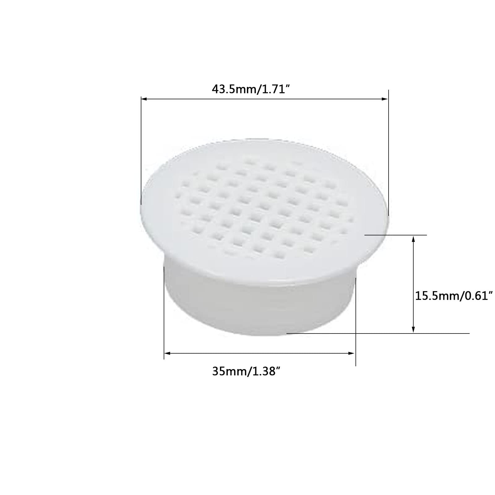 TA-VIGOR 35mm Round Air Vent Plastic Mesh Hole, Air Vent Grille Louver Covers for Cupboards Cabinet, Wardrobe 10Pcs - Image 2