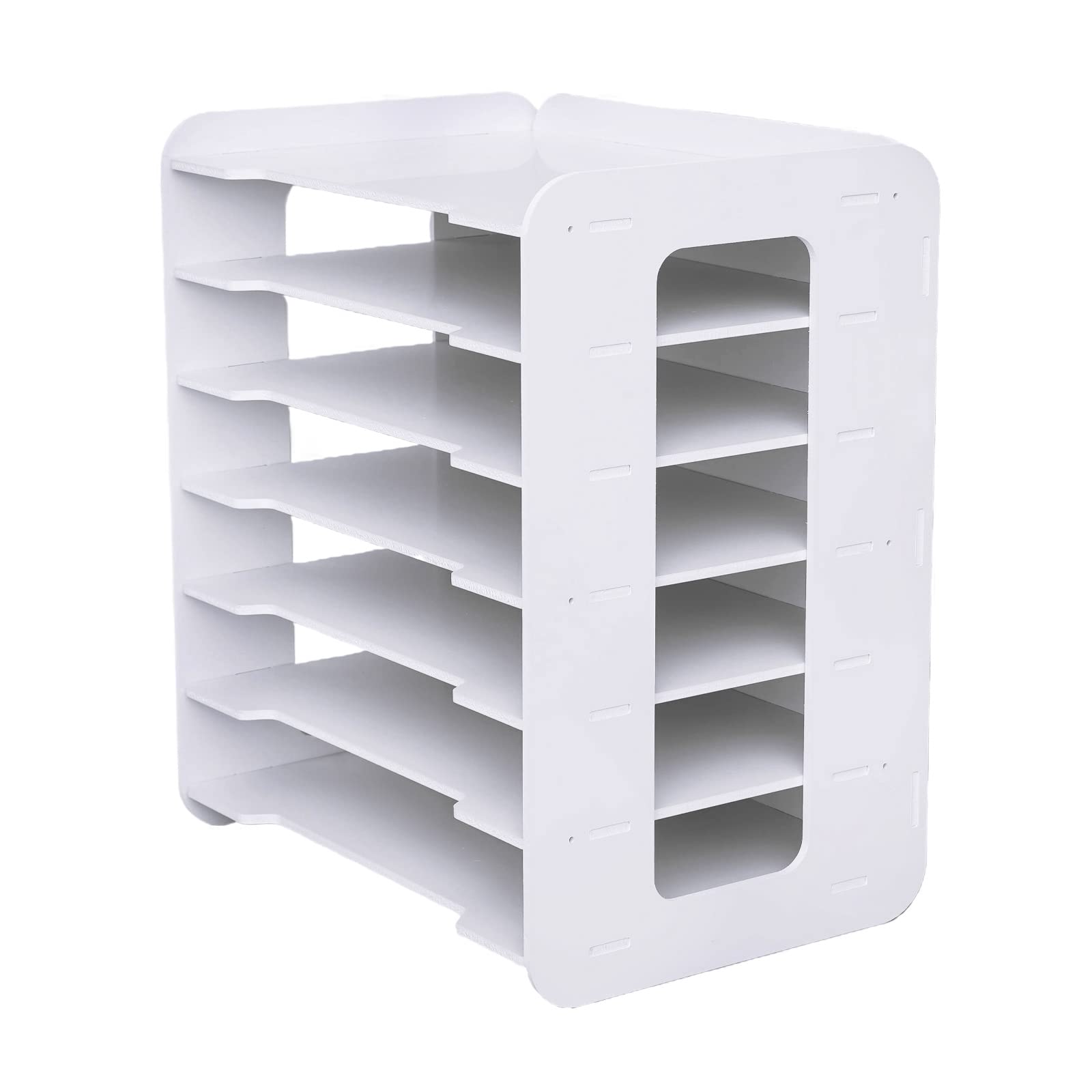 Vassoio portadocumenti a 7 ripiani in PVC per scrivania, formato A4, porta documenti, per casa, ufficio, scuola
