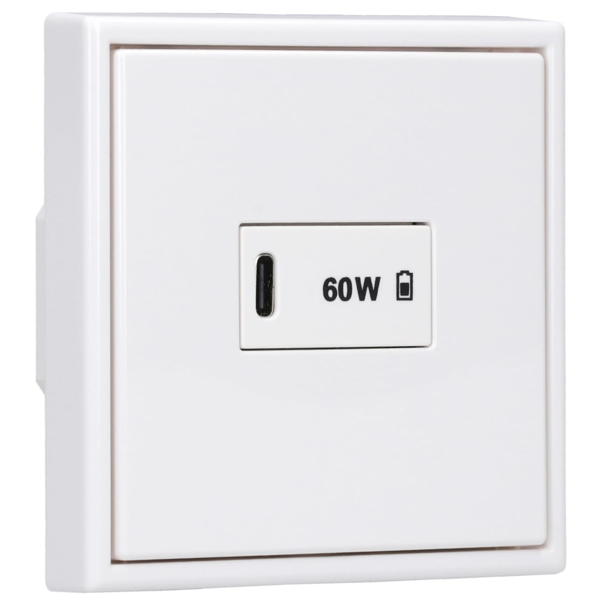 JUNG LS USB-C Schnellladegerät 60W Power Delivery Alpinweiß | USBPD60CWW mit LS1969USBWW Abdeckung, LS981WW Rahmen 1-fach