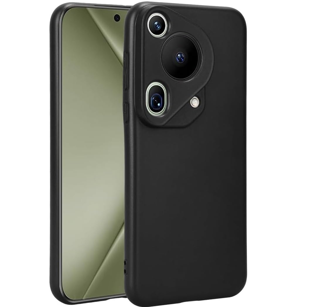 Huawei Pura 70 Ultra Case, Scratch Resistant Soft TPU Back Cover Shockproof Silicone Gel Rubber Bumper Anti-Fingerprints Full-Body Protective Case Cover for Huawei Pura 70 Ultra 5G 2024 (Black)