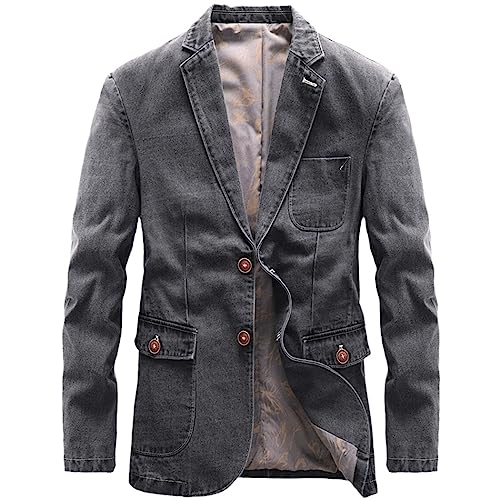YTR6TW Men's Denim Business Casual Jacket Classic Jackets Fashion Blazer Coat