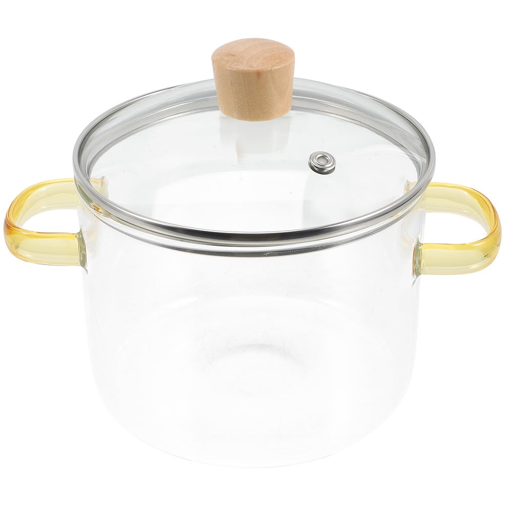Marmite pour cuisson sur cuisinière à gaz en verre anti-débordement Beavorty 1.6L
