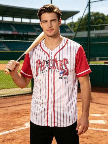 Camiseta de Béisbol para Hombre, Jugador de Béisbol, Secado Rápido con Botones miniatura 3