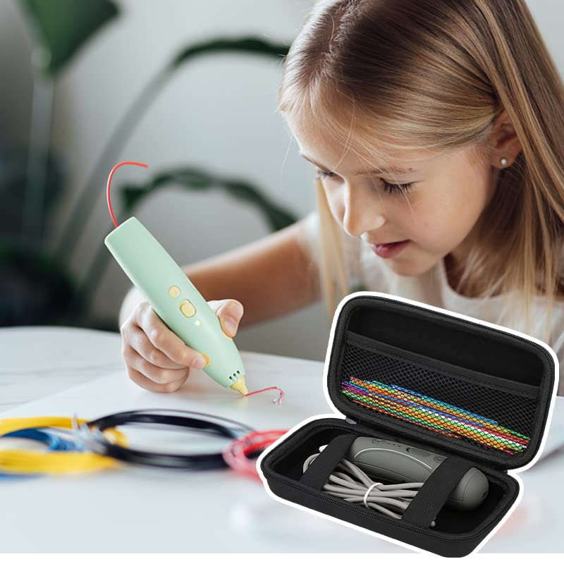 Miniatura 7 de Elonbo - Estuche rígido de viaje para 3Doodler Start+ Essentials (2022) Juego de bolígrafos 3D para niños, soporte organizador de almacenamiento de