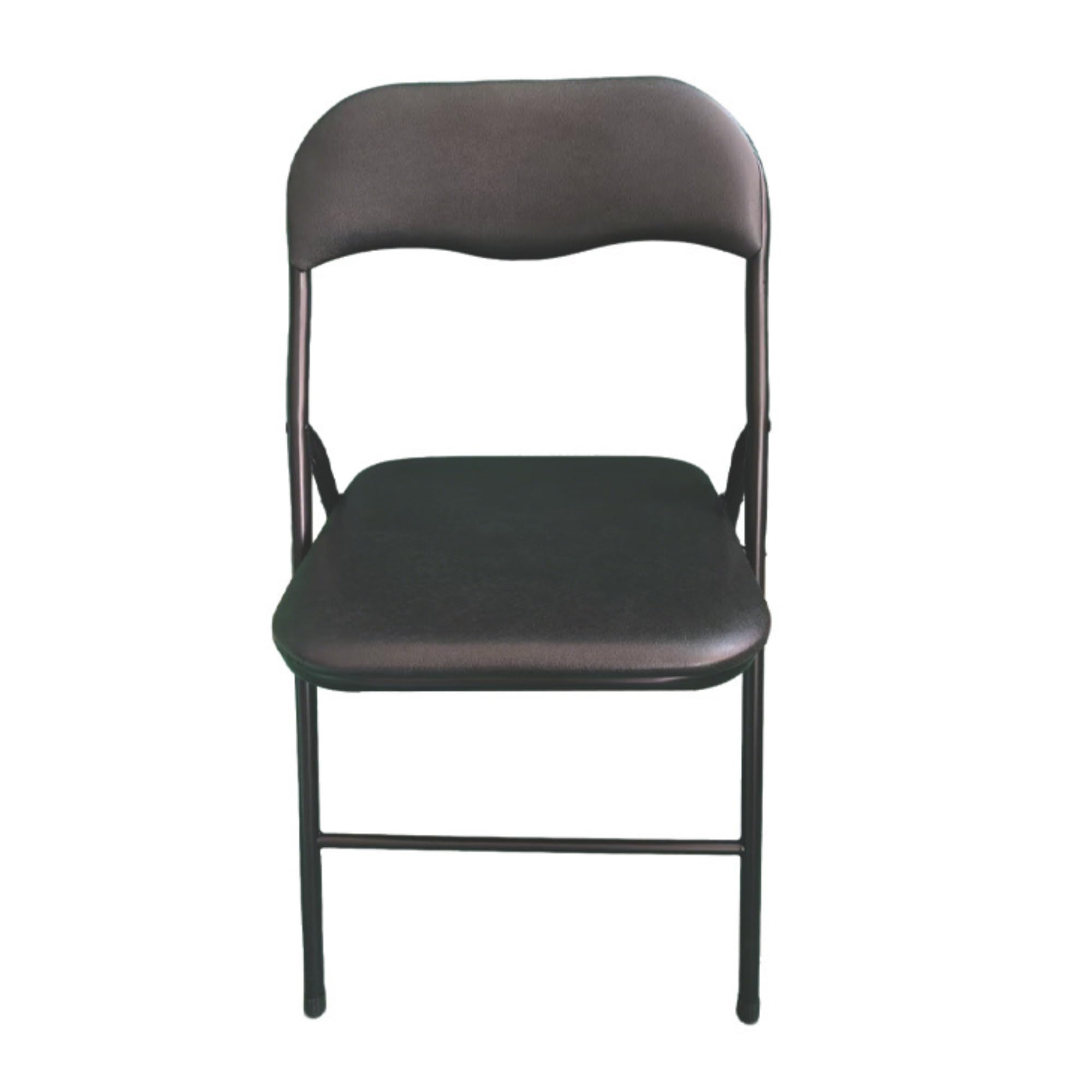 Pack 4 Sillas Plegables Negras Premium con Estructura Metálica y Asiento Acolchado en Polipiel PU. Respaldo Ergonómico de para Eventos, Oficina y Hogar. Diseño Moderno y Resistente (80x44x43,5 cm)