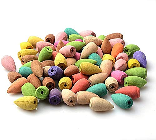 SAMILLEE 130 Pcs Back Flow Incense Cones Mixed Natural Scents,Smoke Tower Cone Bullet Hollow Cones