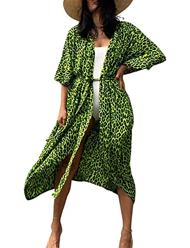 Image of Bsubseach Stylish Tie Dye Open Front Long Kimono Swimsuit Coverup for Women | Loose Fit Boho Style Bathing Suits Cardigans,Summer Causal Resort Wear