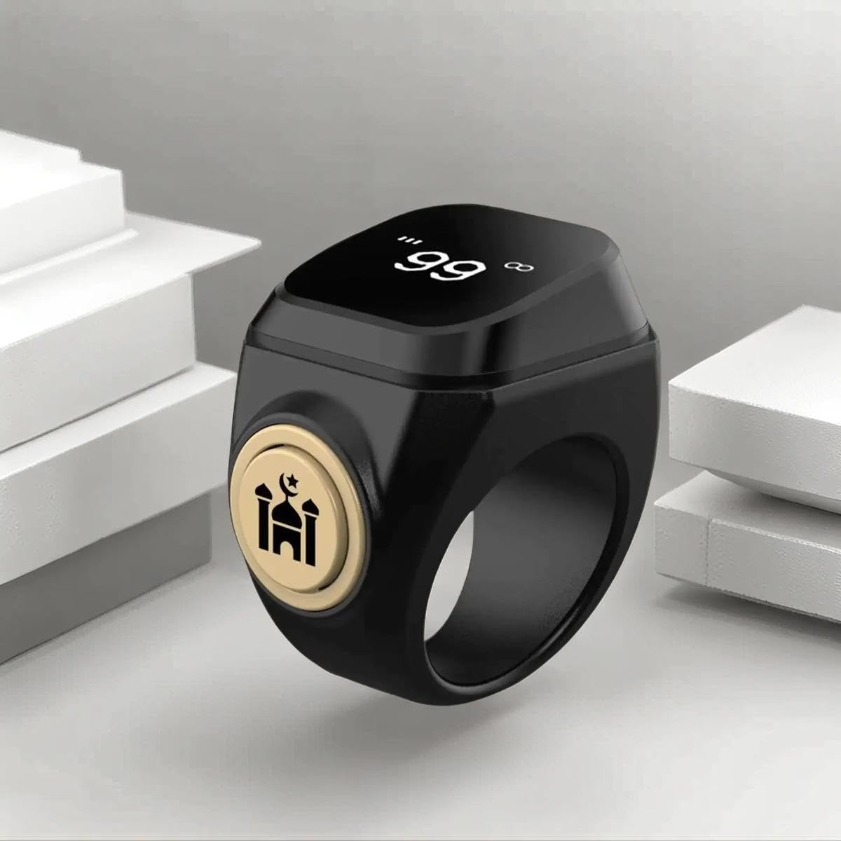HSTNBVEO Smart Tasbih Zikr Ring 22mm 13 Muslim Digital Azan Alarm Clock APP Support Digital Counter Prayer Reminder