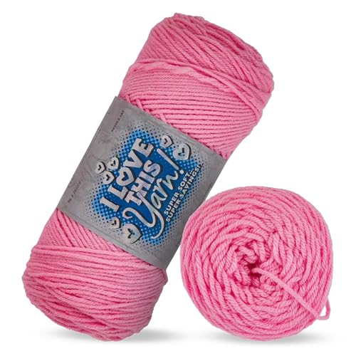 Image of Hobby Lobby I Love This Yarn, 100% Acrylic, 100 Pink | 4 Medium Weight, 355 Yards Per Skein, For Crocheting & Knitting