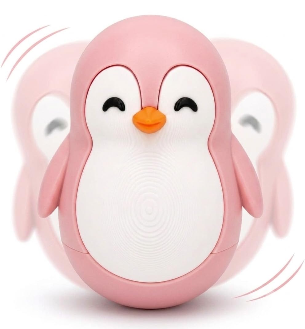 Penguin Roly-Poly Wobble Toy, Blue, Stress Relief Fidget Toy, Desk Decor, 8.2 cm, Self-Righting, Great Gift (Light Pink)-image-27