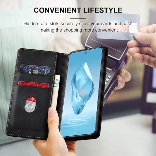 Image of Jasonyu Flip Wallet Case for OnePlus 12R,Black