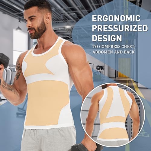 MISS MOLY Mens Body Shaper Gynecomastia Compression Shirt Tummy Control Tank Top Shapewear Undershirt Slimming Vest2