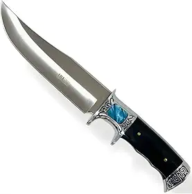 Faca Artesanal para Churrasco, Lâmina Full Tang com Bainha, Pedra Azul, Rústica, Afiada