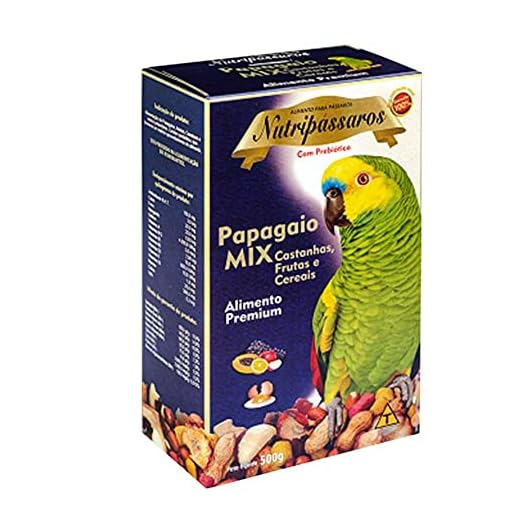 Ração Mix Papagaio Nutripássaros Castanhas Frutas e Cereais