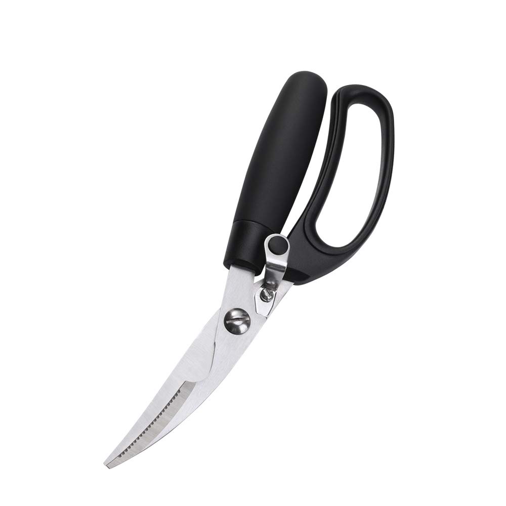 Heavy Duty Kitchen Scissors, GDGY Best Kitchen Scissors use Stainless Steel Safe Sharp Kitchen Scissors for Cutting Chicken, Poultry, Meat, (10 inches 1pcs) Black