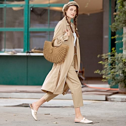 FENBEN Straw Hobo Bags for Women Round Beach Purse Large Woven Bag miniatura 2