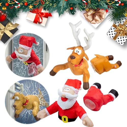 Krachender Weihnachtsmann & Rentier Animierte Dekoration, Lustige...