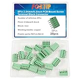 FOXTIP 5-Pin PCB Mount Screw Terminal Block Connector – 2.54mm Pitch, Rated for 150V 6A 20Pcs
