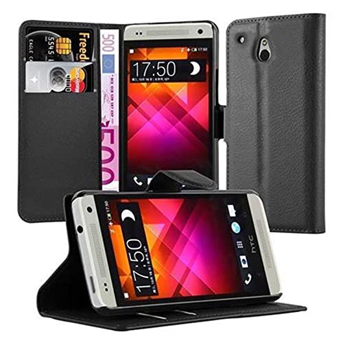 cadorabo Coque pour HTC One M4 Mini en Noir DE Jais - Housse Protection avec Fermoire Magnétique, Stand Horizontal et Fente Carte - Portefeuille Etui Poche Folio Case...