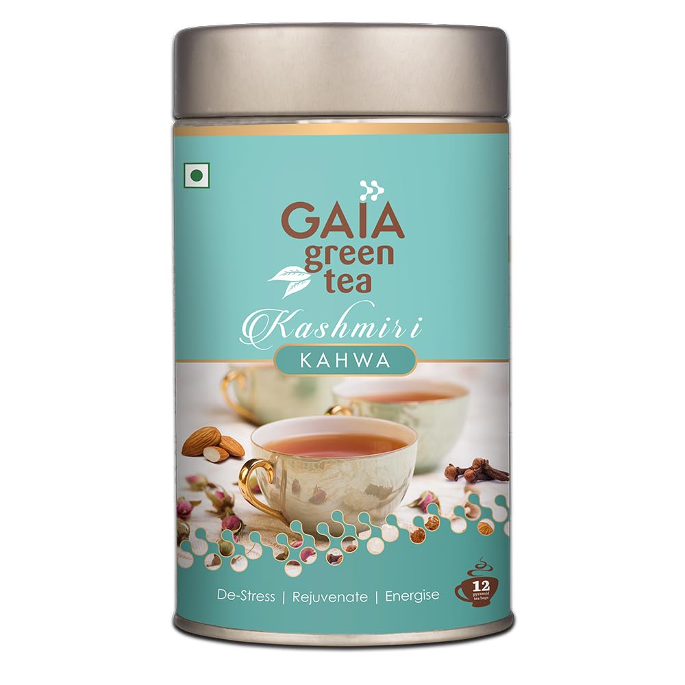 Gaia Green Tea | Kashmiri kahwa Natural stress buster | Improves digestion | Builds immunity | Improves skin health | Boosts energy 100g, Pack of 2 (B0D811R7N3) Amazon Price History, Amazon Price Tracker