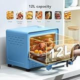 OSAMKO 12.7 QT 6-in-1 Air Fryer Toaster Oven with Steam Infusion, Compact, Fast Preheat, Air Fry, Bake, Roast, Broil, Reheat & Steam, Perfect for Small Contertop, Blue