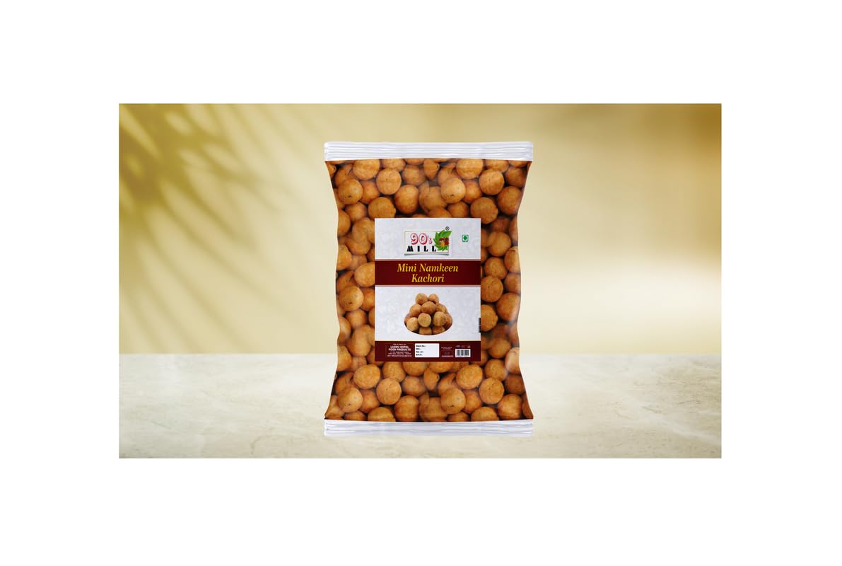 90's MILL Authentic Nagpur Gol Kachauri Namkeen Snack | Perfect Choice for Snacks Party | Spicy Crispy Patty | Dry Kachori Nashta Naashta | Filled with Baked Masala Moong Mung Dal-300g*1Pack 4