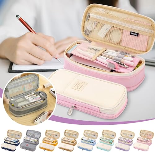 Image of Large Storage Pencil Case Big Capacity Pencil Pouch Organizer Stationery Case for Girls Boys Students College School Office Pen Pencil Box Office Pencil Pouch Aesthetic Pen Pencil case (Blue)