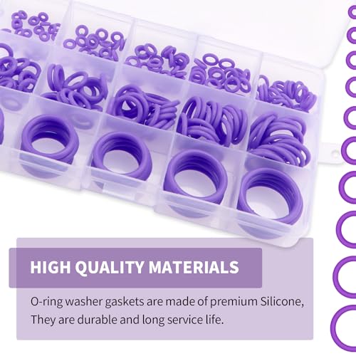YIXISI 225 PCS 15 Sizes Purple O-Rings Assortment Kit, Silicone Metric O-Rings, for Tap Plumbing Washer Seal & Auto Quick Repair - Image 4