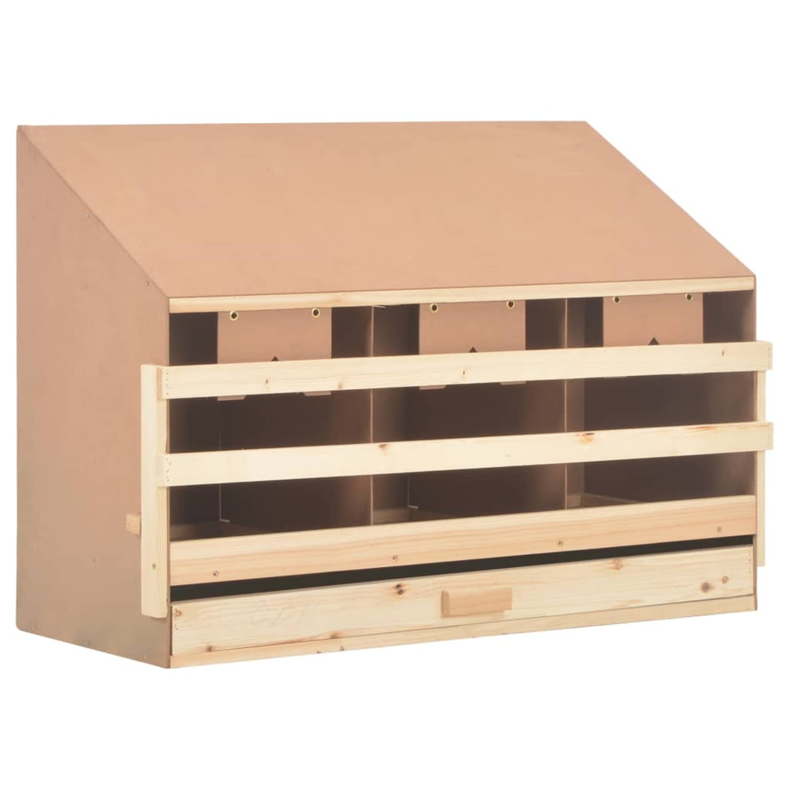 JUDYY Casetta Cova per Galline 3 Scomparti 93x40x65cm Legno di Pino,Casetta Cova per Galline,Pollaio per Galline-170655