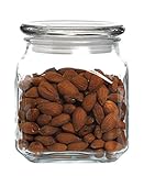 Anchor Hocking 20-Ounce Emma Jar with Glass Cover, Pack of 3