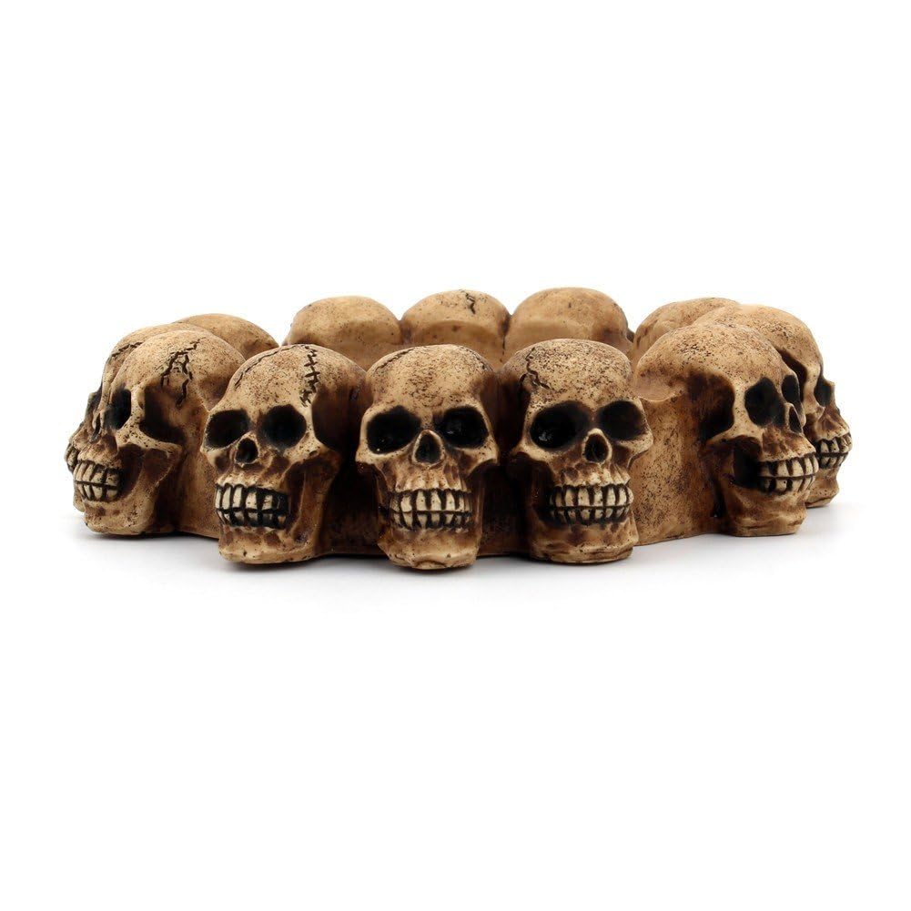 Hrippy Gotycka popielniczka w kształcie czaszki wielogłowicowa, kształt czaszki, dekoracyjna popielniczka na stół na Halloween, dekoracja domu, na imprezę
