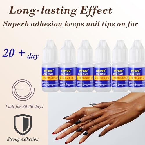 MUSILAN Nail Glue,Nail Glue for Acrylic Nail Tip 12 Bottles Professional Nail Glue False Nail Extension Tips Glue for Broken Nails Adhesive Super for Press on Nails Adhesive with Glass Nail Files - Thumbnail 5