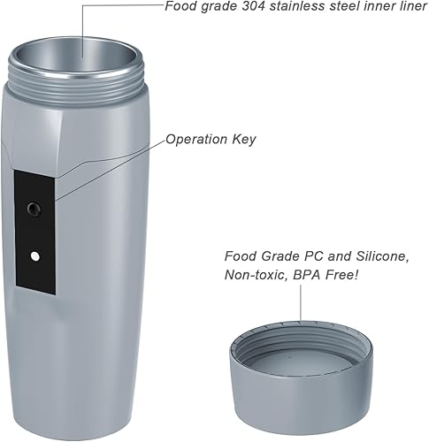 Miniatura 5 de Caldera portátil de 12 V para automóvil, pequeña tetera eléctrica de viaje, calentador de agua rápido de 80 W, mini taza de café eléctrica para