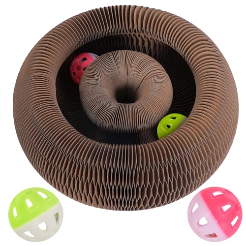 KONOATOR Griffoir pour Chat Magique Organ – Jouet Interactif en Carton avec Balle, Circuit de Jeu Evolutif pour Chatons et Chats d'Intérieur, Puzzle...