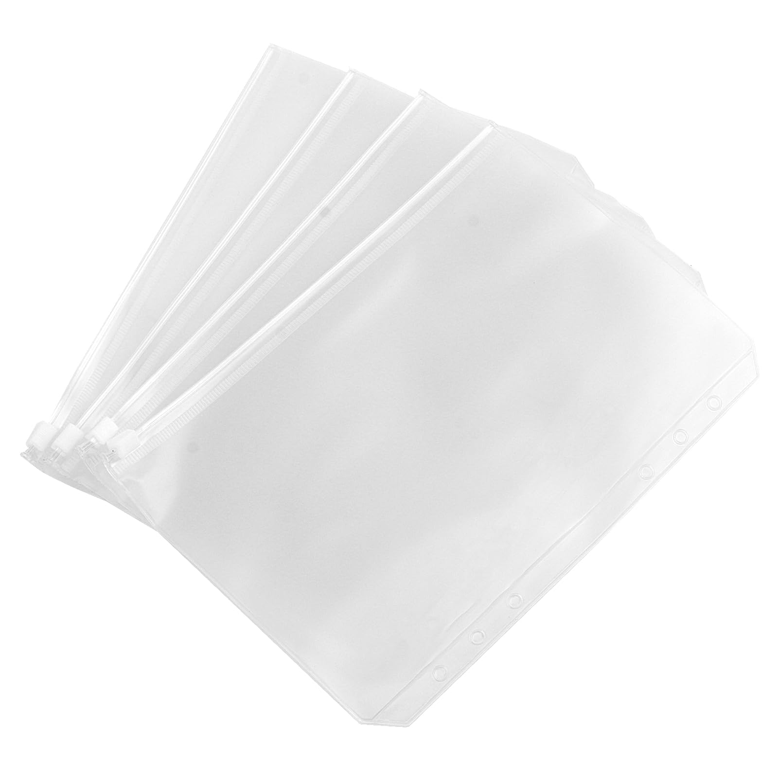 50 Stück Binder Taschen A5, Dokumententasche A5 zum Abheften mit Reißverschluss, Dokumentenmappe Loseblattbeutel mit 6 Binderlöcher für Dokumente Organisieren