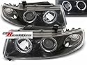 LED Angel Eyes Scheinwerfer in schwarz für Seat Leon 1M Toledo 99-2004