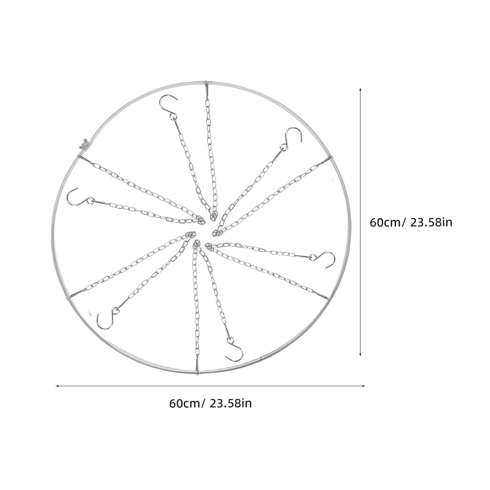 VICASKY Anneau Métallique Rond 60 Cm Suspendre de Rideaux, Kit de Drapage de Cérémonie, Support de Plafond en Métal Inoxydable, Accessoire Décoration Mariage Intérieur et Extérieur