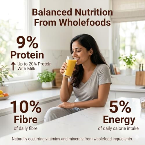 Image of Crevea Mango Smoothie Mix: 7-8 Serves | Natural Fruit Powder, Oats, Chia Seeds | Added Protein & Fiber | No Preservatives | No Refined Sugar - Healthy Drink | Instant Smoothie Maker - 210g