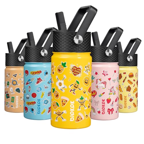 Image of BJPKPK Insulated Water Bottle, 15oz Stainless Steel with Straw Lid