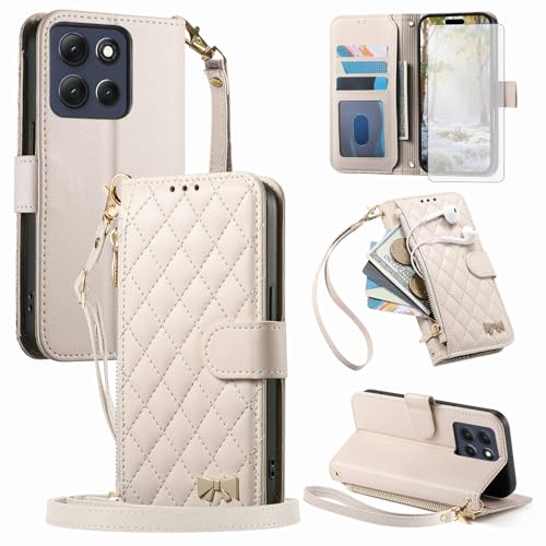 Étui de téléphone pour Motorola Moto G86 Power 5G portefeuille avec porte-cartes noir