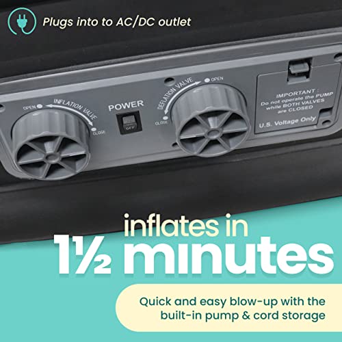 image for EZ INFLATE Air Mattress with Built in Pump - Twin Size Double-High Inf