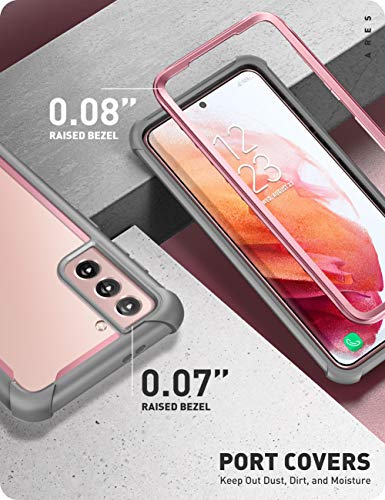 Image of i-Blason PC Ares Series Case Cover For Galaxy S21 5G (2021 Release), Rugged Clear Bumper Case Cover Without Built-In Screen Protector (Pink)