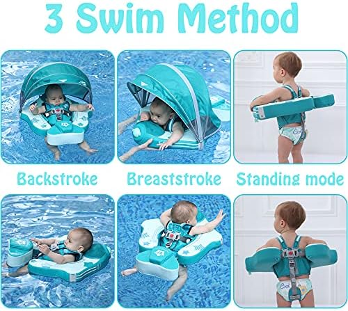 Mambobaby Add Tail Newest No.07 Airplane Baby Float with Sun Canopy – Green - 1