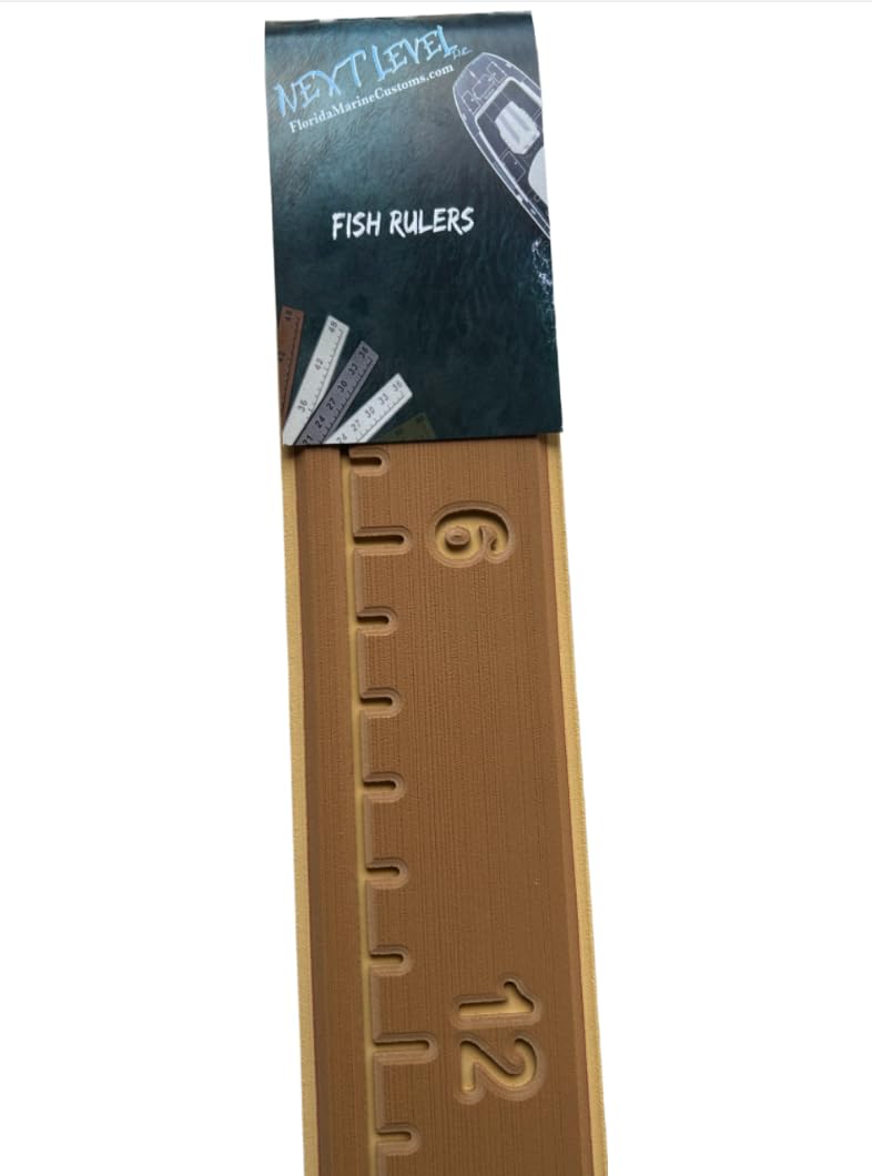 Next Level Inc. | Fish Ruler | SeaDek | 36 inch Fish Measurement Tool | Perfect for Boats and Kayaks | Mocha/Camel