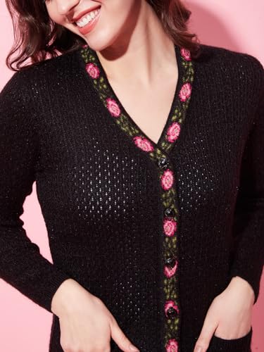 Image of Modeve Women V Neck Ethnic Sweater for Winter||Winterwear||