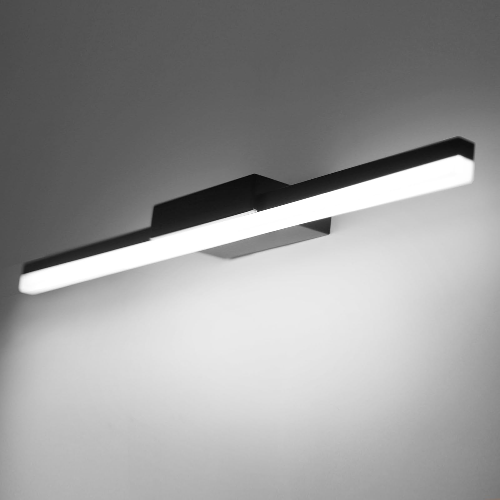 DILUMEN Lámpara de Espejo Baño 56 cm 14W 1200LM 230V,Prueba de Agua IP44 Aplique Espejo Baño LED Negro,Blanco Frío 6000K Luz Baño Espejo Moderno.