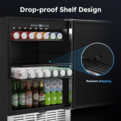 Mojgar 24 Inch Outdoor Beverage Fridge, Weather Proof Stainless Steel Beverage Cooler Under Counter Beer Fridge, Indoor/Outdoor Beverage Refrigerator For 190 Cans thumb #4