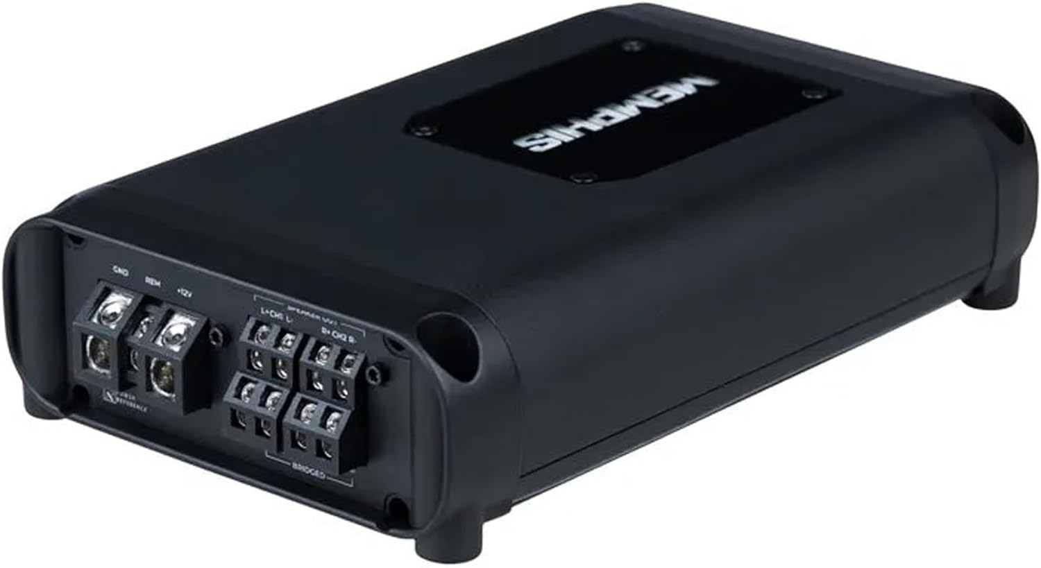 Memphis Audio PRX500.4V2 AmpLifier strøm- og højttalerterminaler