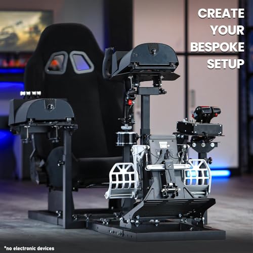 Marada Universal Flight Simulation Cockpit with Racing Seat or Racing Wheel Stand Adjustable Compatible with Thrustmaster HOTAS Warthog,Logitech G29 G920 Wheels,Pedals,Throttle,Joystick Not Included